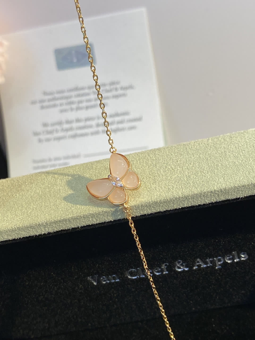 Van Cleef & Arpels Alhambra Butterfly Earrings and Necklace Set